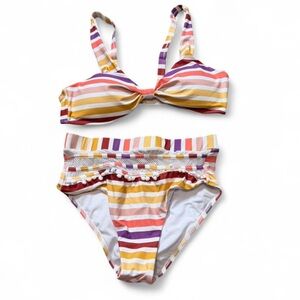 Colorful Pom Pom High Waist Bikini‎